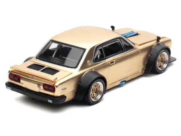 Skyline GT-R V8 Drift "Hakosuka" RHD (Right Hand Drive) Gold Metallic 1/64 Diecast Model Car by Pop Race #4