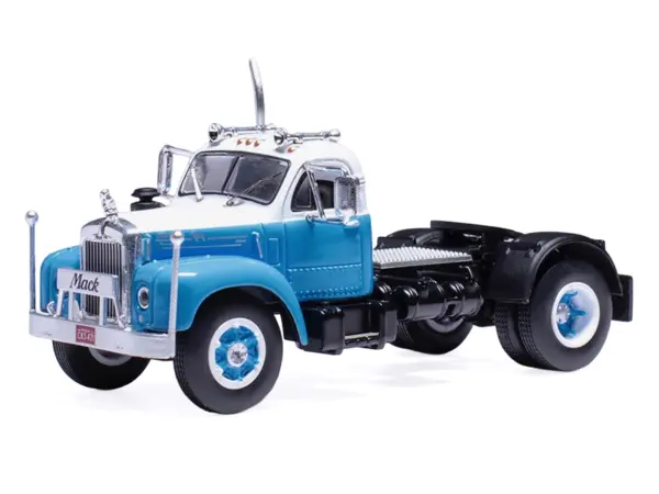 1953 Mack B 61 Truck Tractor Blue and White 1/64 Diecast Model by IXO Models #2