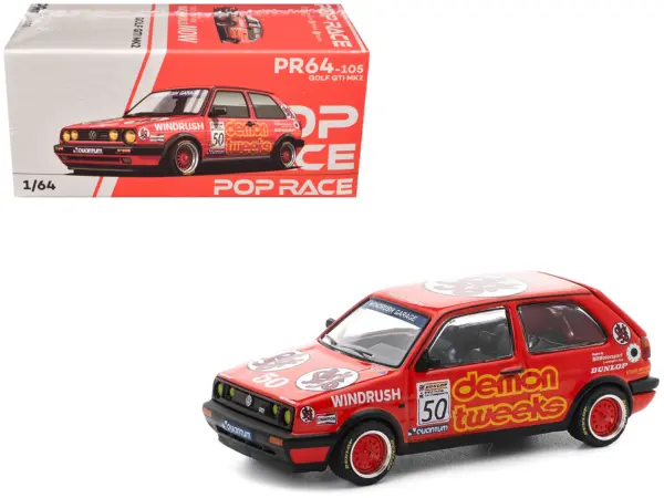 Volkswagen Golf GTI MK2 #50 Demon Tweeks "British Touring Car Championship" (1988) 1/64 Diecast Model Car by Pop Race #1