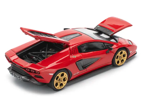 Lamborghini Countach LPI 800-4 Red with Carbon Accents 1/64 Diecast Model Car by Pop Race #3