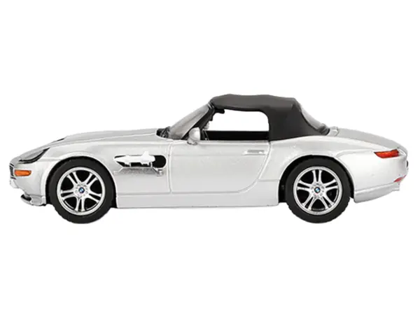 BMW Z8 Silver Metallic with Black Soft Top 007 James Bond "The World Is Not Enough" (1999) Movie Limited Edition 1/64 Diecast Model Car by Mini GT #2