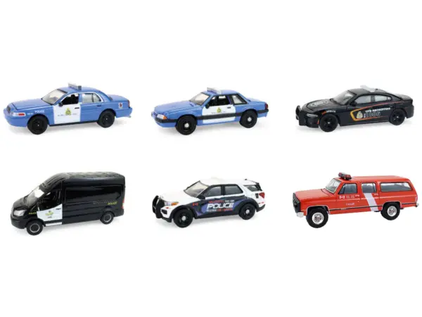 "Hot Pursuit - Canada Special Edition" Set of 6 Police Cars 1/64 Diecast Model Cars by Greenlight #2