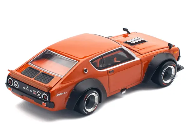 Skyline GT-R V8 Drift "Kenmeri" RHD (Right Hand Drive) Orange Metallic 1/64 Diecast Model Car by Pop Race #5