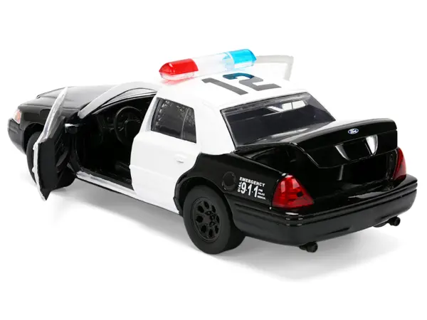 Ford Crown Victoria "LAPD (Los Angeles Police Department) Black and White "The Fast and the Furious" (2001) Movie "Fast & Furious" Series 1/32 Diecast Model Car by Jada #4