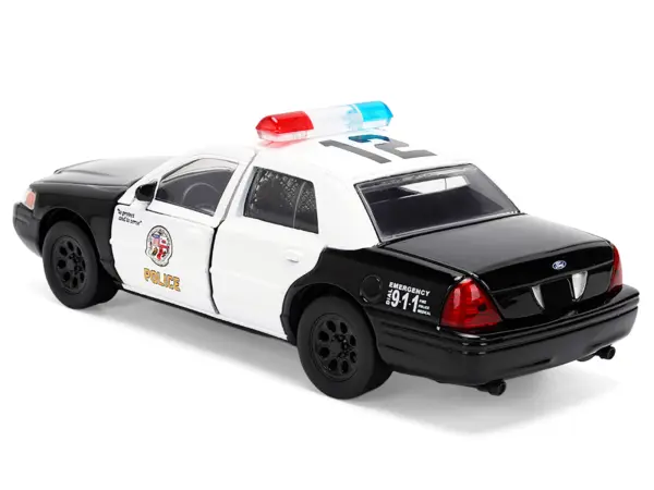 Ford Crown Victoria "LAPD (Los Angeles Police Department) Black and White "The Fast and the Furious" (2001) Movie "Fast & Furious" Series 1/32 Diecast Model Car by Jada #5