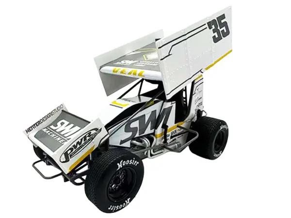 Winged Sprint Car #35 Jamie Veal "SWI Earthworks" White (2025) 1/18 Diecast Model Car by ACME #2