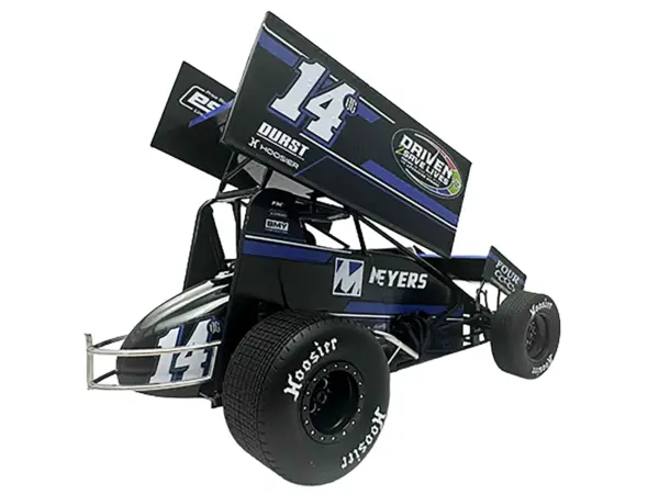 Winged Sprint Car #14CC Corey Day (Blue Version) "Driven 2 Save Lives" Jason Meyers Racing (2025) 1/18 Diecast Model Car by ACME #3
