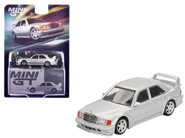 Mercedes-Benz 190E 2.5-16 Evolution II Astral Silver Metallic Limited Edition 1/64 Diecast Model Car by Mini GT #1