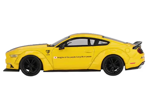 Ford Mustang "LB-Works" Triple Yellow with Black Stripes Limited Edition 1/64 Diecast Model Car by Mini GT #2