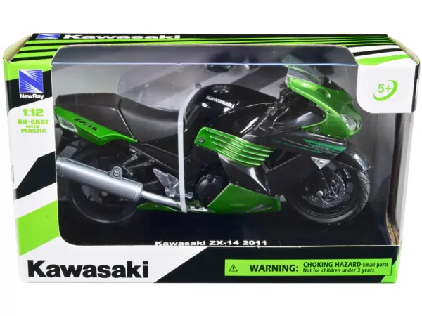 2011 Kawasaki ZX-14 Ninja Green Motorcycle Model 1/12 by New Ray #3