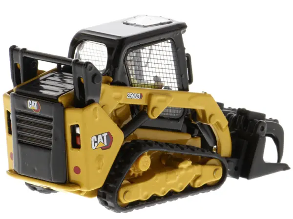 CAT Caterpillar 259D3 Compact Track Loader with Work Tools and Operator Yellow "High Line Series" 1/50 Diecast Model by Diecast Masters #3