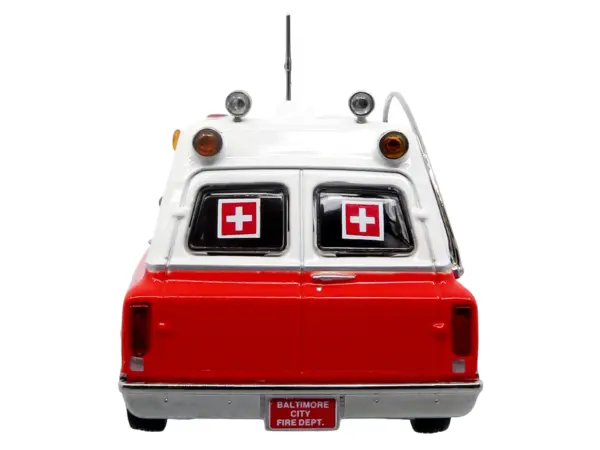 1969 Chevrolet C-10 Ambulance "Baltimore City Fire Department" White and Red "5 Alarm" Series Limited Edition 1/50 Diecast Model by Iconic Replicas #5