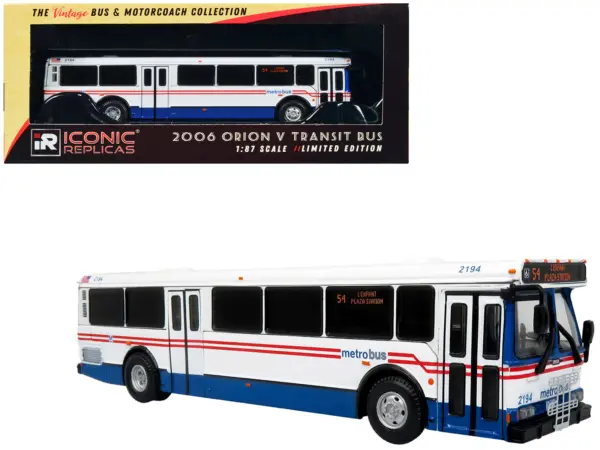 2006 Orion V Transit Bus WMATA Washington "54 L'Enfant Plaza Station" Limited Edition "The Vintage Bus and Motorcoach Collection" 1/87 (HO) Diecast Model by Iconic Replicas #1