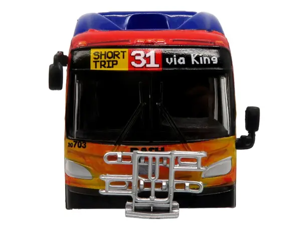 New Flyer Xcelsior XN40 Transit Bus "DASH Pride Livery" Blue with Rainbow Graphics "The Bus & Motorcoach Collection" Limited Edition 1/87 (HO) Diecast Model by Iconic Replicas #4