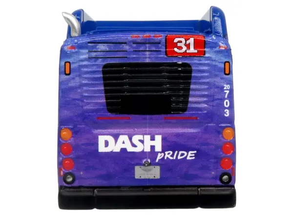 New Flyer Xcelsior XN40 Transit Bus "DASH Pride Livery" Blue with Rainbow Graphics "The Bus & Motorcoach Collection" Limited Edition 1/87 (HO) Diecast Model by Iconic Replicas #5