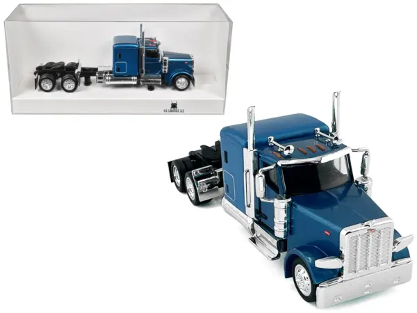 Peterbilt 589 Truck with 72 Inch Sleeper Blue Metallic 1/87 (HO) Plastic Model Car by HO Logistics #1