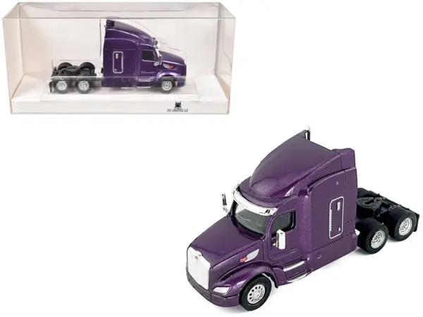 Peterbilt 579 Sleeper Cab Purple Metallic 1/87 (HO) Plastic Model Car by HO Logistics #1