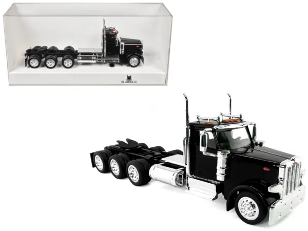 Peterbilt 589 3-Axel Day Cab Black 1/87 (HO) Plastic Model Car by HO Logistics #1