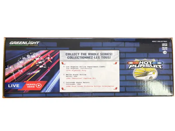 1978 Plymouth Fury Black and White "LAPD (Los Angeles Police Department)" "Hot Pursuit" Series 9 1/24 Diecast Model Car by Greenlight #2