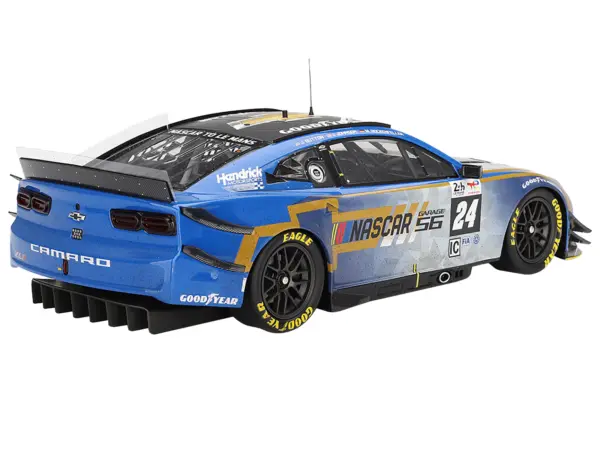 Chevrolet Camaro ZL1 #24 Jenson Button - Jimmie Johnson - Mike Rockenfeller (Post-Race Weathered Version) "Hendrick Motorsports - NASCAR Next Gen Garage 56" Innovative "24 Hours of Le Mans" (2023) 1/18 Model Car by Top Speed #5