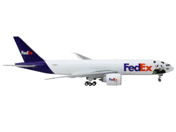 Boeing 777F Commercial Aircraft "Federal Express (FedEx) - Panda Express" (N886FD) White with Purple Tail 1/400 Diecast Model Airplane by GeminiJets #2