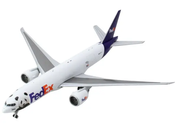 Boeing 777F Commercial Aircraft "Federal Express (FedEx) - Panda Express" (N886FD) White with Purple Tail 1/400 Diecast Model Airplane by GeminiJets #3