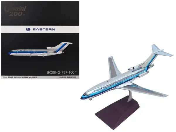 Boeing 727-100 Commercial Aircraft "Eastern Air Lines" (N8120N) Silver with Blue Stripes "Gemini 200" Series 1/200 Diecast Model Airplane by GeminiJets #1