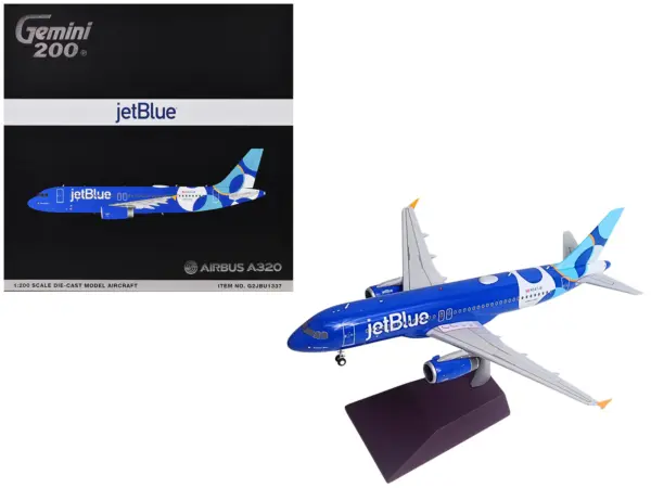 Airbus A320 Commercial Aircraft "JetBlue Airways - Forever Blue" (N547JB) Blue with Graphics "Gemini 200" Series 1/200 Diecast Model Airplane by GeminiJets #1
