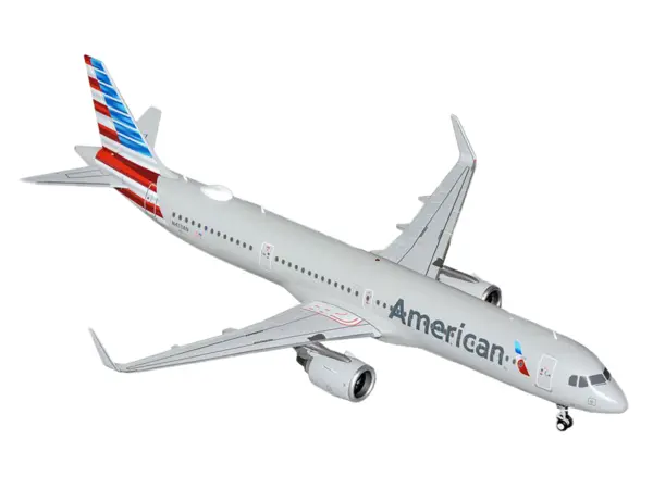 Airbus A321neo Commercial Aircraft "American Airlines" (N413AN) Gray with Striped Tail "Gemini 200" Series 1/200 Diecast Model Airplane by GeminiJets #2