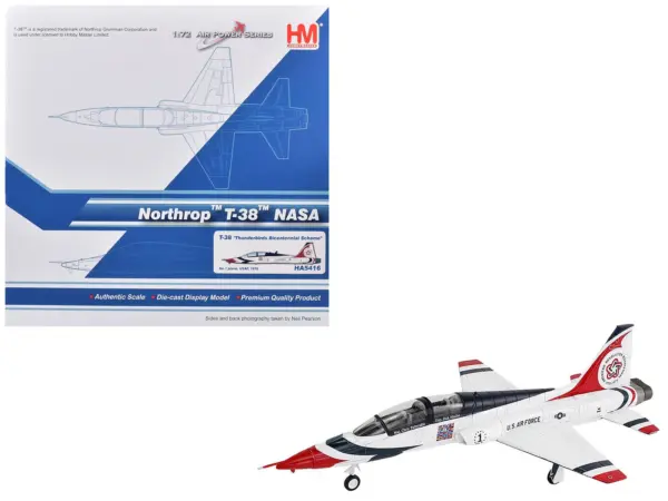 Northrop T-38 NASA Aircraft "#1 Thunderbirds Bicentennial Scheme" (1976) United States Air Force "Air Power Series" 1/72 Diecast Model by Hobby Master #1