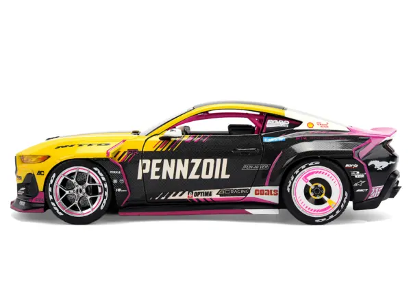 Ford Mustang RTR #213 Ben Hobson "Pennzoil" "Formula Drift PRO Championship" (2025) with Lights "RTR Vehicles" Series 1/24 Diecast Model Car by Jada #4