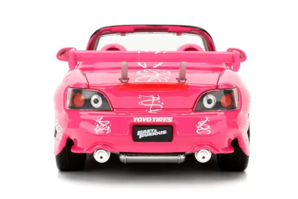 Suki's 2001 Honda S2000 Convertible Pink with Graphics "Fast & Furious" Movie 1/24 Diecast Model Car by Jada #3