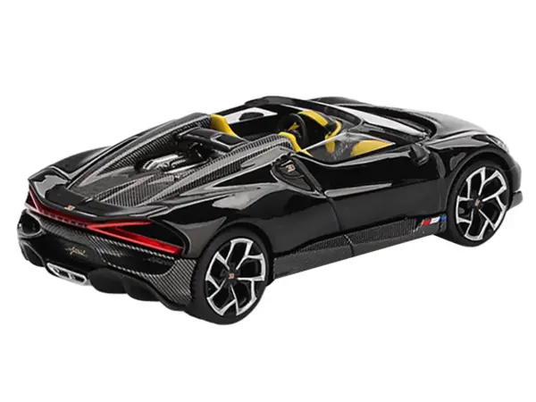 Bugatti W16 Mistral Black with Yellow Interior Limited Edition 1/64 Diecast Model Car by Mini GT #3