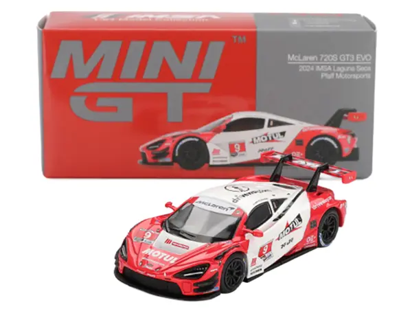 McLaren 720S GT3 EVO #9 Oliver Jarvis - Marvin Kirchhofer "Pfaff Motorsports" IMSA "Motul Course de Monterey - Laguna Seca" (2024) Limited Edition 1/64 Diecast Model Car by Mini GT #4