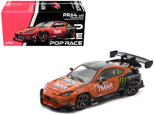 Toyota Pandem GR86 #87 Daigo Saito "Formula Drift Japan" (2022) 1/64 Diecast Model Car by Pop Race #1