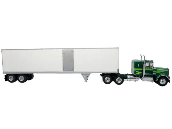 1976 Kenworth W900A Tractor with Dry Goods Trailer Green Metallic with Light Green Graphics "Vintage Heavy Haul Truck Collection" 1/43 Diecast Model by Iconic Replicas #3