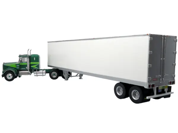 1976 Kenworth W900A Tractor with Dry Goods Trailer Green Metallic with Light Green Graphics "Vintage Heavy Haul Truck Collection" 1/43 Diecast Model by Iconic Replicas #4