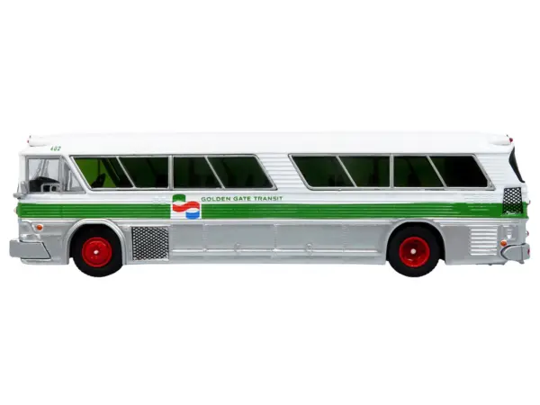 1964 MCI MC-5A Coach Bus "Golden Gate Transit" White with Green Stripes "Vintage Bus & Motorcoach Collection" Limited Edition to 504 pieces Worldwide 1/87 (HO) Diecast Model by Iconic Replicas #2