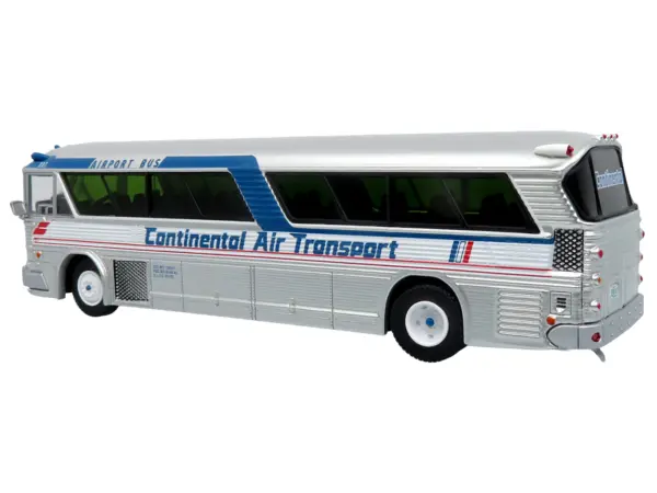 1964 MCI MC-5A Coach Bus "Continental Air Transport" Silver with Blue Stripes "Vintage Bus & Motorcoach Collection" Limited Edition to 504 pieces Worldwide 1/87 (HO) Diecast Model by Iconic Replicas #3