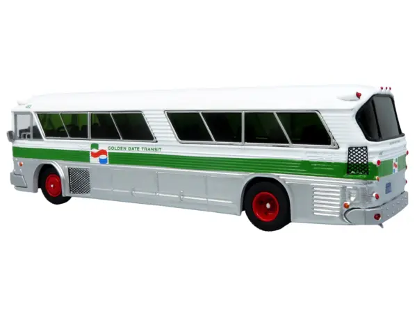 1964 MCI MC-5A Coach Bus "Golden Gate Transit" White with Green Stripes "Vintage Bus & Motorcoach Collection" Limited Edition to 504 pieces Worldwide 1/87 (HO) Diecast Model by Iconic Replicas #3