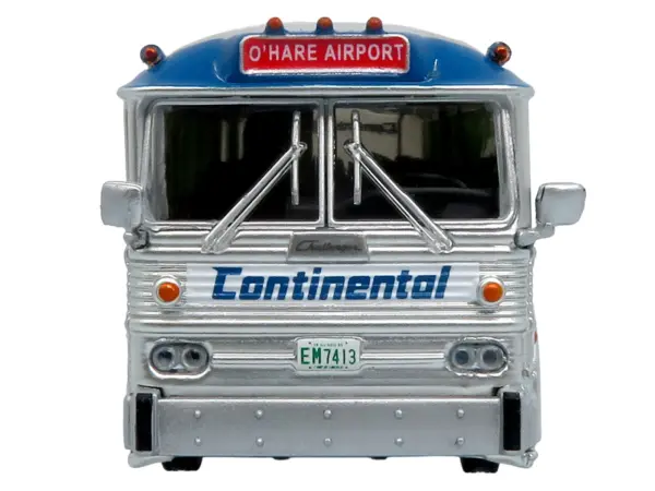 1964 MCI MC-5A Coach Bus "Continental Air Transport" Silver with Blue Stripes "Vintage Bus & Motorcoach Collection" Limited Edition to 504 pieces Worldwide 1/87 (HO) Diecast Model by Iconic Replicas #5