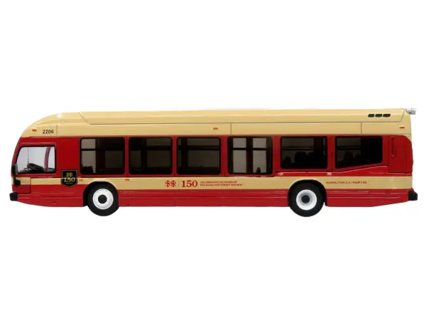 Nova Bus LFS HEV Transit Bus "Hamilton Street Railway 150th Anniversary" Cream and Red "The Bus & Motorcoach Collection" Limited Edition to 504 pieces Worldwide 1/87 (HO) Diecast Model by Iconic Replicas #2