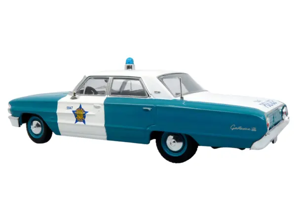 1964 Ford Galaxie 500 Police Car "Chicago Police Department" Blue and White "Five0" Series Limited Edition to 504 pieces Worldwide 1/43 Diecast Model by Iconic Replicas #2