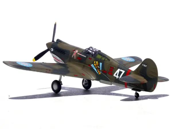Curtiss P-40B/C Warhawk Fighter Aircraft "White 47 Robert T. Smith 3rd Squadron Hell's Angels Chinese Air Force Burma" (1942) 1st American Volunteer Group 1/72 Diecast Model Airplane by Legion #3