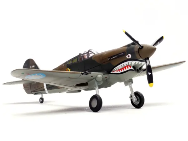Curtiss P-40B/C Warhawk Fighter Aircraft "White 7 1st Squadron Flying Tigers Chinese Air Force" (1942) 1st American Volunteer Group 1/72 Diecast Model Airplane by Legion #5