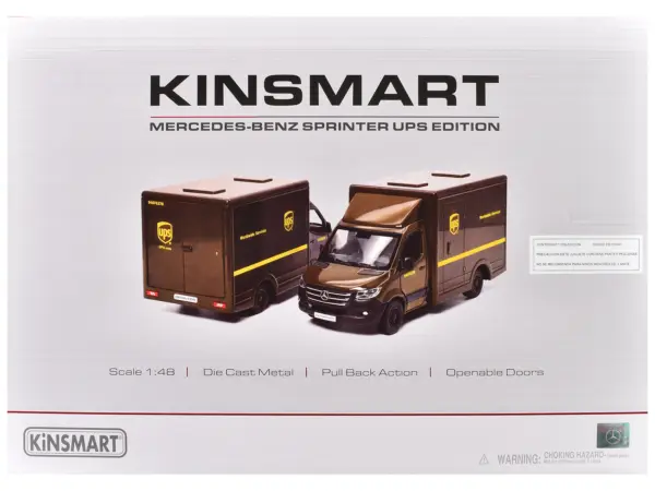 Mercedes-Benz Sprinter Van "UPS Worldwide Services" Brown 1/48 Diecast Model Car by Kinsmart #3