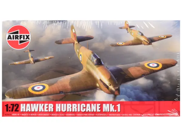 Level 1 Model Kit Hawker Hurricane Mk.I Aircraft with 2 Scheme Options 1/72 Scale Plastic Model Kit by Airfix #1