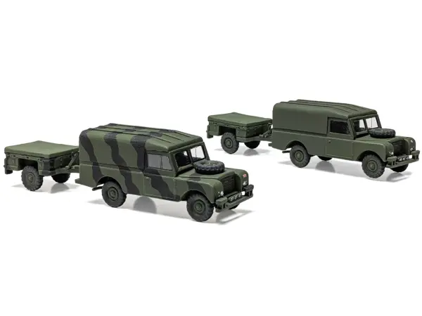 Level 2 Model Kit Land Rover LWB (Hard Top) Truck and Trailer with 2 Scheme Options 1/76 Scale Plastic Model Kit by Airfix #5
