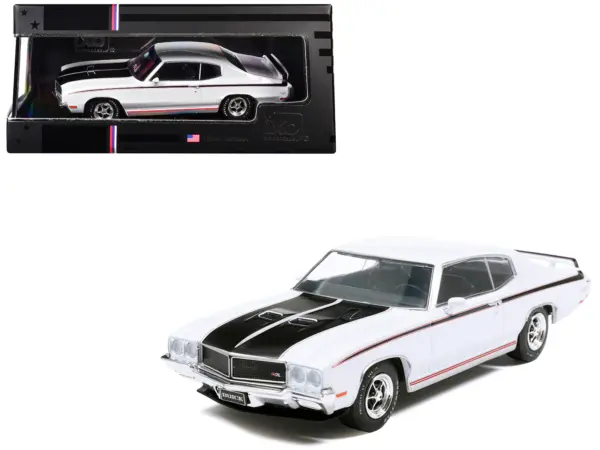 1970 Buick GSX Apollo White with Black and Red Stripes 1/43 Diecast Model by IXO Models #1