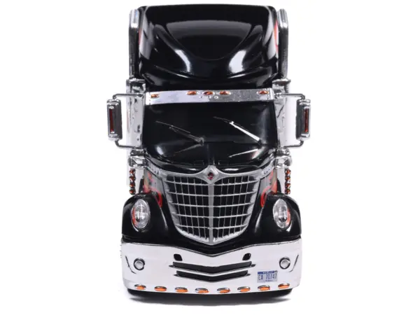 2010 International Lonestar Truck Tractor Black with Flame Graphics 1/64 Diecast Model by IXO Models #4